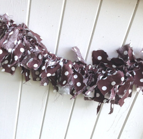 Chocolate Brown rag fabric brown white polka dots garland candy buffet torn fringe strips wedding party | The Chic Chocolate Curator | Scoop.it