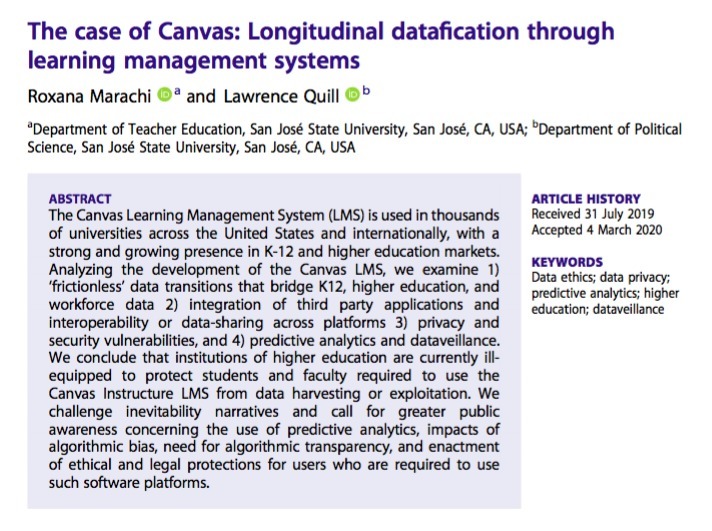 The case of Canvas: Longitudinal datafication t