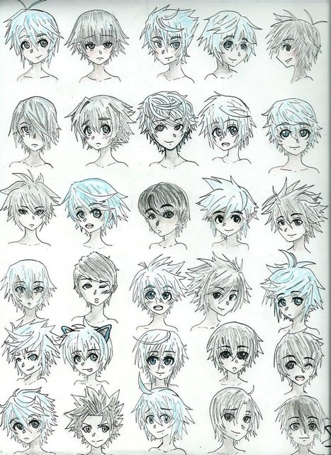 how to draw hairstyles for boys – Drawing Amine and Manga