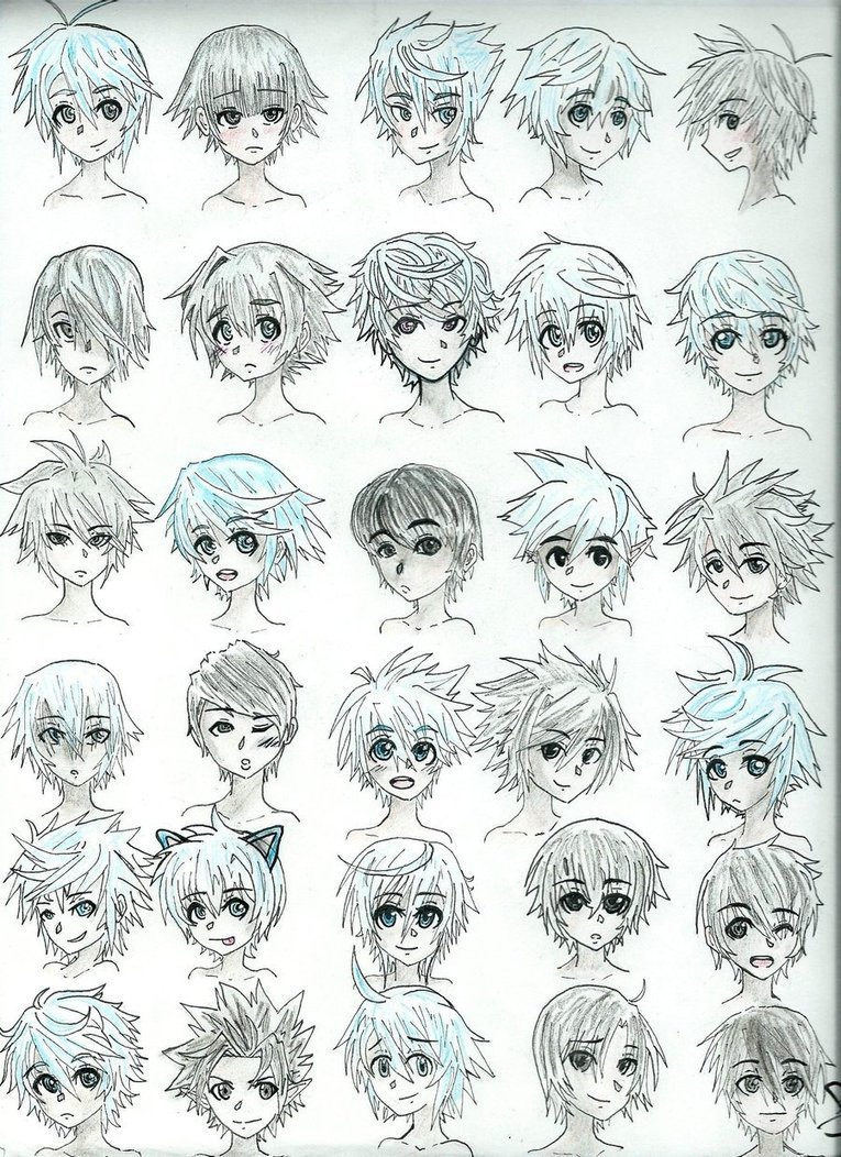 Manga boy Hairstyles *UPDATED* | Drawing Refere...