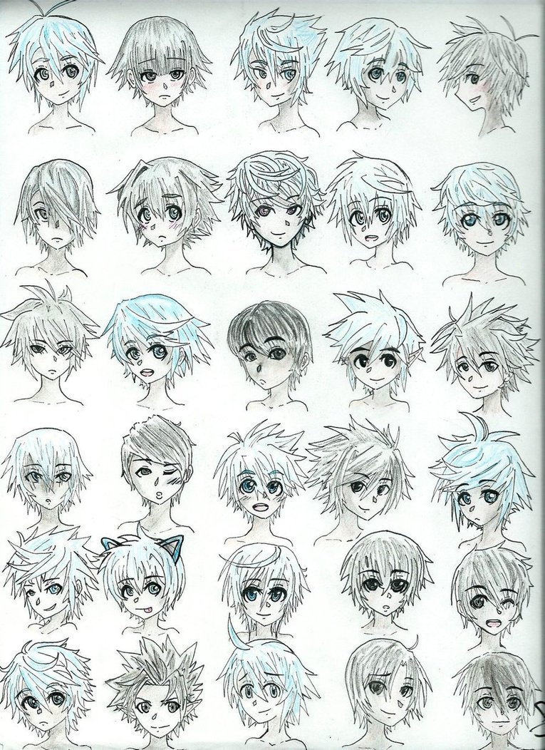 Anime Hair Drawing Reference and Sketches for Artists