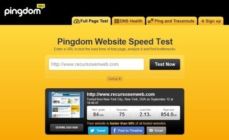 Pingdom Website Speed Test, para comprobar la velocidad de carga de tu sitio web | Las TIC y la Educación | Scoop.it
