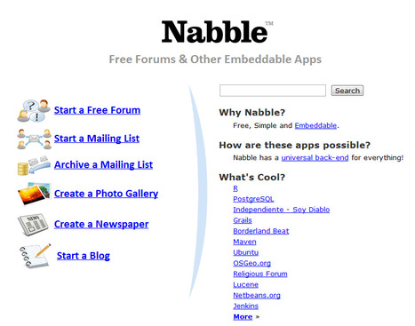 Nabble - Free forum & other embeddable apps | Time to Learn | Scoop.it