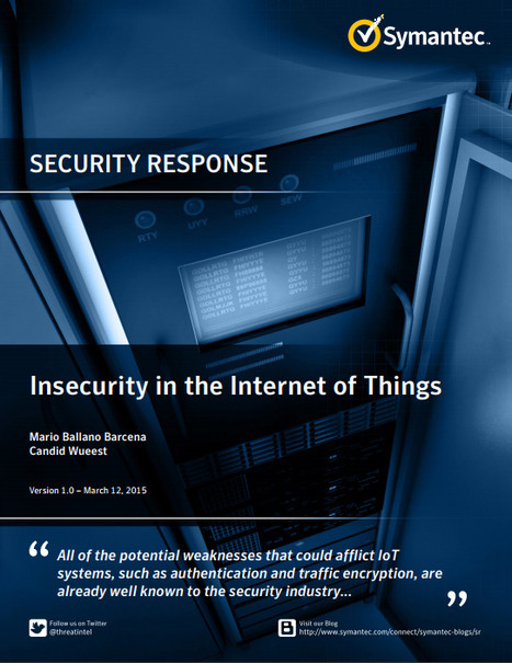 Insecurity in the Internet of Things | #CyberSecurity #IoT #PDF | ICT Security-Sécurité PC et Internet | Scoop.it