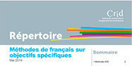 R&eacute;pertoire des m&eacute;thodes de fran&ccedil;ais sur objectifs sp&eacute;cifiques - Septembre 2014 | Veille &Eacute;ducative - L'actualit&eacute; de l'&eacute;ducation en continu | Scoop.it