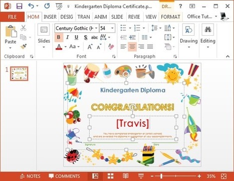 How To Make A Printable Kindergarten Diploma Certificate | PowerPoint Presentation | Educational Technology & Tools | Scoop.it