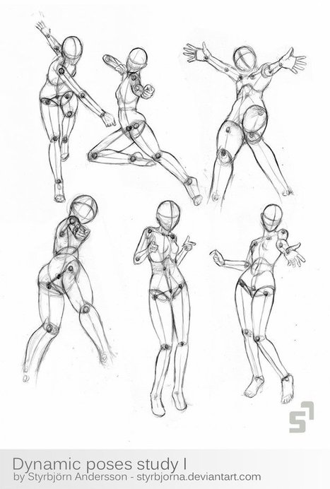 Dynamic Poses Study 1 Drawing References And