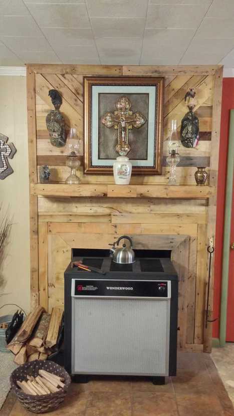 Fire Place Overlay With Reclaimed Pallets | 1001 Pallets ideas ! | Scoop.it