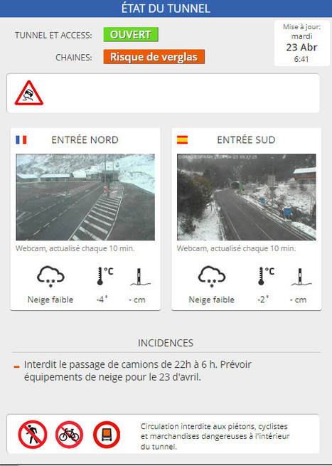 Conditions d'accès au tunnel de Bielsa le 23/04 | Vallées d'Aure & Louron - Pyrénées | Scoop.it