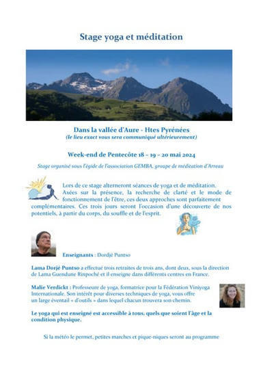 Association GEMBA - Stage yoga et méditation du 18 au 20 mai | Vallées d'Aure & Louron - Pyrénées | Scoop.it