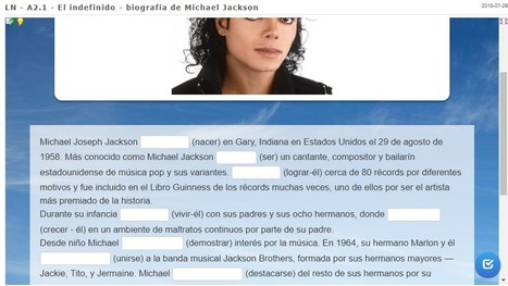 A2.1 &ndash; Biograf&iacute;a de Michael Jackson &ndash; el pret&eacute;rito indefinido | Espa&ntilde;ol para los m&aacute;s peque&ntilde;os | Scoop.it