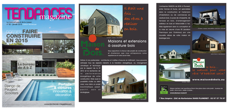 "TENDANCES Magazine Janv-2015 ; ent. MAISON DE BOIS Pluneret & Projets a.typique architecture Auray | Architecture, maisons bois & bioclimatiques | Scoop.it