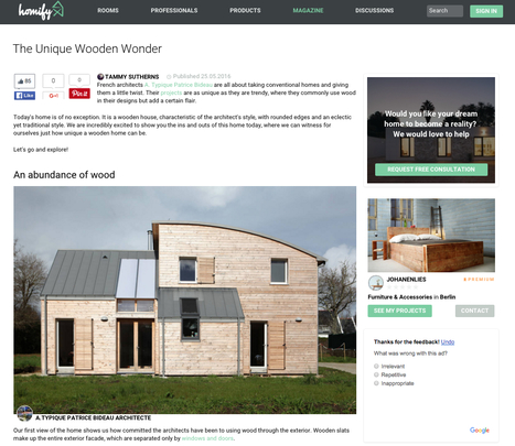 " The Unique Wooden Wonder  (Riec sur Belon 2015) -a.typique Patrice BIDEAU architecte " -HOMIFY.CO.ZA | Architecture, maisons bois & bioclimatiques | Scoop.it