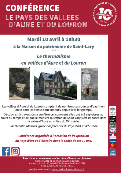 Conférence sur le thermalisme en vallées d'Aure et du Louron le 10 avril à Saint-Lary Soulan | Vallées d'Aure & Louron - Pyrénées | Scoop.it