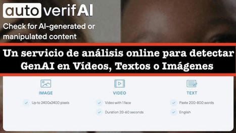 Un informático en el lado del mal: AutoVerifAI: Un servicio de análisis online para detectar GenAI en Vídeos, Textos o Imágenes | TECNOLOGÍA_aal66 | Scoop.it