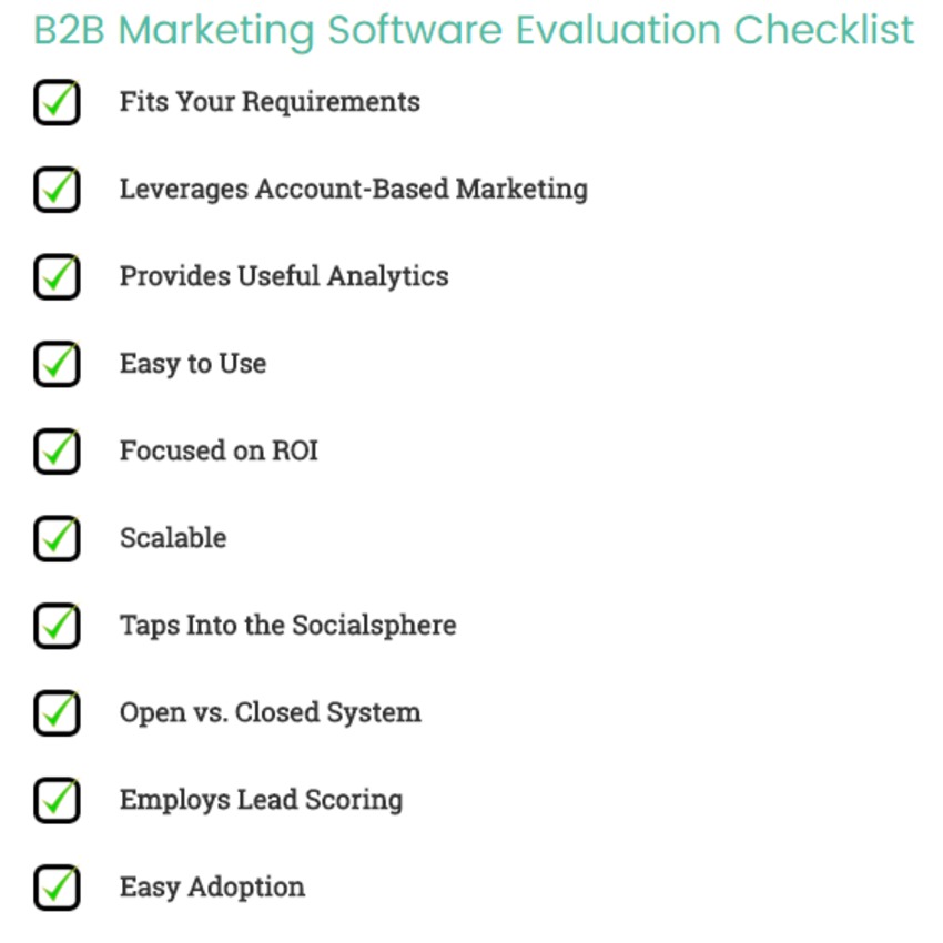 The B2B Checklist for Evaluating Marketing Software - Webbiquity | The MarTech Digest | Scoop.it