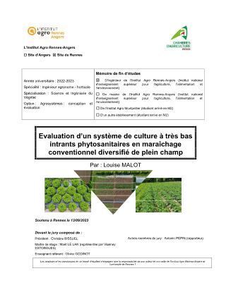 [Mémoire] Évaluation d’un système de culture à très bas intrants phytosanitaires en maraîchage conventionnel diversifié de plein champ | HORTICULTURE | Scoop.it