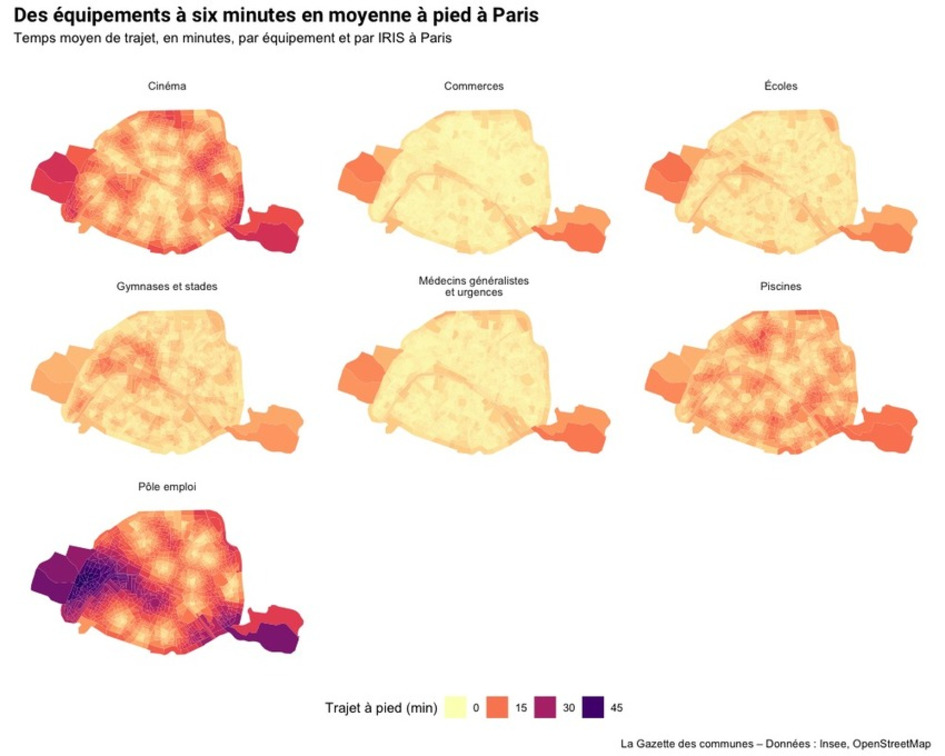 Quel temps d&rsquo;acc&egrave;s moyen aux &eacute;quipements et aux commerces dans les grandes villes? | Une semaine d'actu - Newsletter de veille de l'AURH | Scoop.it