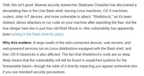 'Bigger than Heartbleed' Shellshock flaw leaves OS X, Linux, more open to attack | ICT Security-Sécurité PC et Internet | Scoop.it