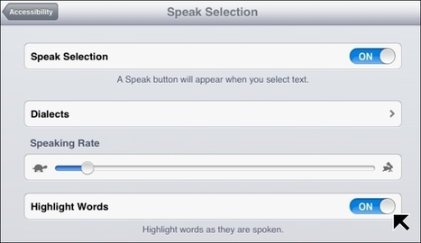 Text to Speech with Speak Selection Even Better in iOS 6 – Highlights Words as Spoken | Eclectic Technology | Scoop.it
