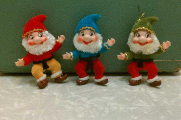A Trio of Vintage Flocked Christmas Elf Ornaments | Antiques & Vintage Collectibles | Scoop.it