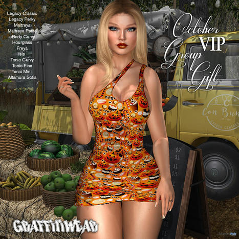 Halloween One Shoulder Mini Dress October 2021 Group Gift by Graffitiwear | Teleport Hub - Second Life Freebies | Second Life Freebies | Scoop.it