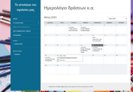 Ενσωμάτωση ημερολογίου από το grafis.sch.gr στο ιστολόγιο σας – | School News - Σχολικά Νέα | Scoop.it