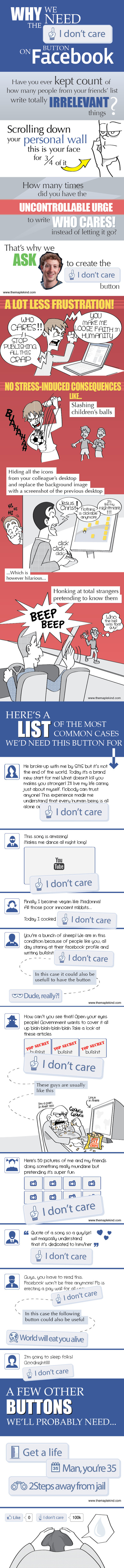 9 Reasons Why Facebook Needs the "I Don't Care" Button - Infographic | Jeffbullas's Blog | SocialMedia_me | Scoop.it