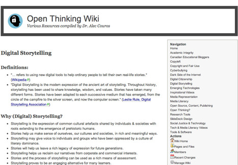 Open Thinking Wiki -  by Dr. Alec Couros - Digital Storytelling | A New Society, a new education! | Scoop.it