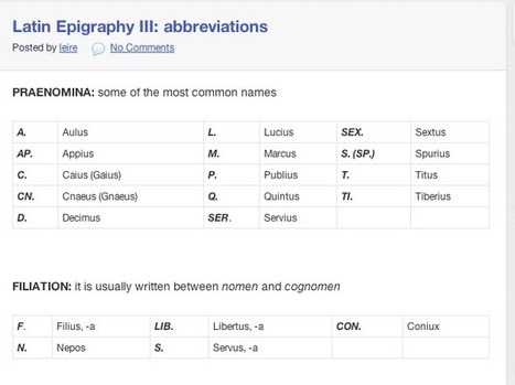 Epigraphie latine: les abréviations les plus courantes | Salvete discipuli | Scoop.it