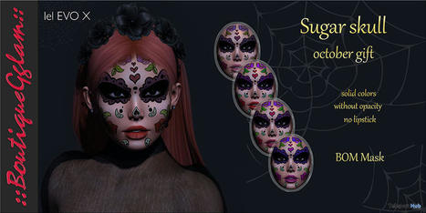 Sugar Skull BOM Mask October 2022 Group Gift by BoutiqueGglam | Teleport Hub - Second Life Freebies | Second Life Freebies | Scoop.it