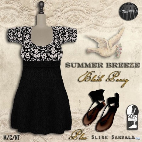 Black Pansy Dress & Sandals Group Gift by The Vintage Touch | Teleport Hub - Second Life Freebies | Teleport Hub | Scoop.it