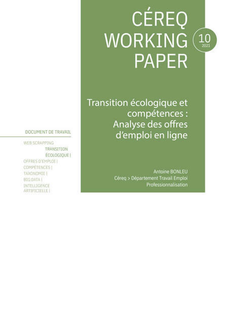 Transition écologique et compétences : analyse des offres d'emploi en ligne | Prospective emploi compétence | Scoop.it