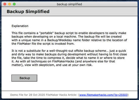 A Simpler Backup Script – | Learning Claris FileMaker | Scoop.it