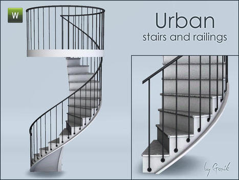 Gosik's Urban spiral stairs and railings : GRATUIT pendant 24h sur TSR | Les Sims | Scoop.it