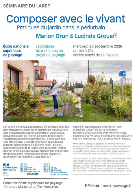 30 septembre : Composer avec le vivant : pratiques du jardin dans le p&eacute;riurbain | Paysage - Agriculture | Scoop.it