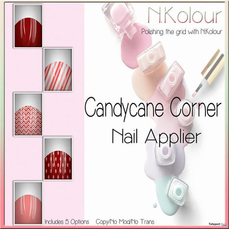 Candy Cane Corner Nail Appliers December 2021 Gift by N.Kolour | Teleport Hub - Second Life Freebies | Second Life Freebies | Scoop.it