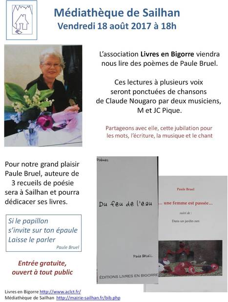 Soirée poétique à la médiathèque de Sailhan le 18 août | Vallées d'Aure & Louron - Pyrénées | Scoop.it