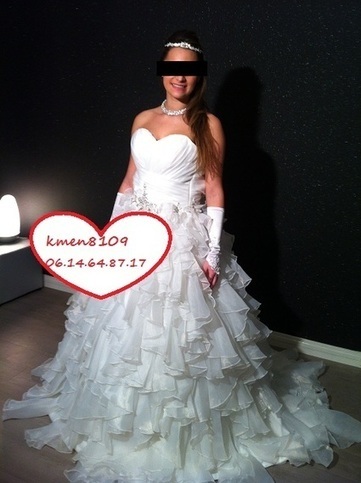 Robe de mariée neuve avec volant en organza et traîne de 50cm | Robes de mariée d'occasion | Scoop.it