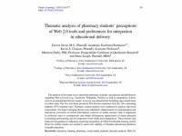Pharmacy students’ perceptions of Web 2.0 tools in education | EduTIC | Scoop.it