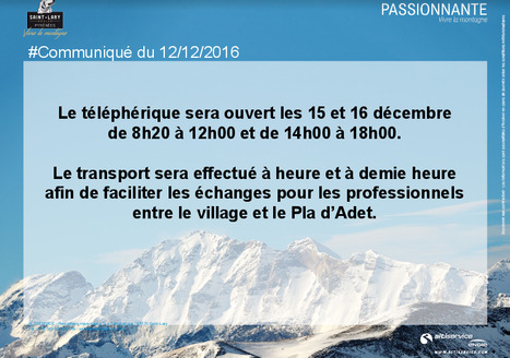 Le téléphérique de Saint-Lary sera ouvert pour les professionnels les 15 et 16 décembre | Vallées d'Aure & Louron - Pyrénées | Scoop.it