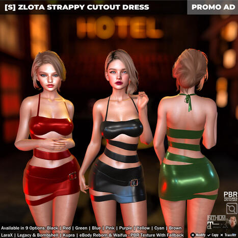 New Release: [S] Zlota Strappy Cutout Dress by [satus Inc] | Teleport Hub - Second Life New Releases / Deals | Second Life Freebies | Scoop.it