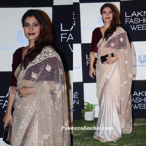 Kajol-in-sheer-saree blouse manish malhotra  Lakme fashion week, Long  blouse designs, Fashion week