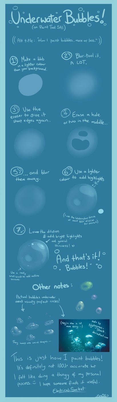 Painting underwater bubbles on paint tool | Drawing References and Resources | Scoop.it