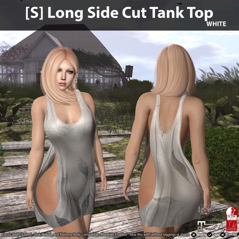 New Release: [S] Long Side Cut Tank Top by [satus Inc] | Teleport Hub - Second Life Freebies | Second Life Freebies | Scoop.it