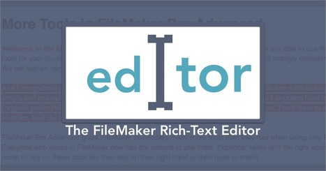 Editor: The Rich-Text Editor Add-On For FileMaker | Learning Claris FileMaker | Scoop.it