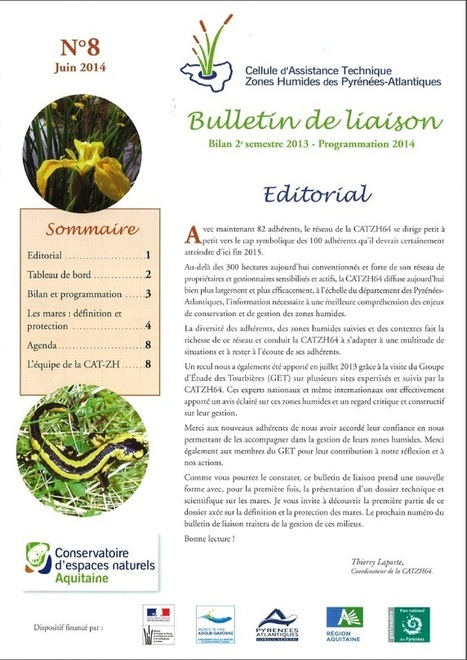 Bulletin de liaison n°8 de la CATZH 64 | Pôle relais mares | Biodiversité | Scoop.it