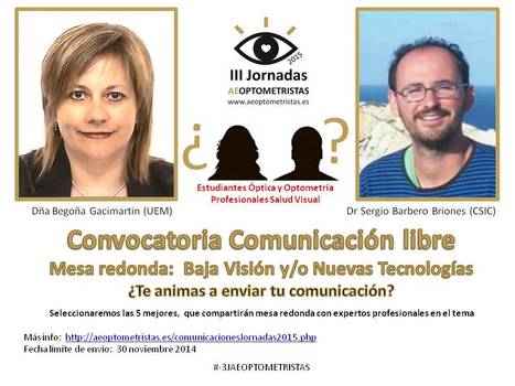 Convocatoria libre comunicaciones en III Jornadas AEOPTOMETRISTAS | Formación Optometristas 2.0 | Scoop.it