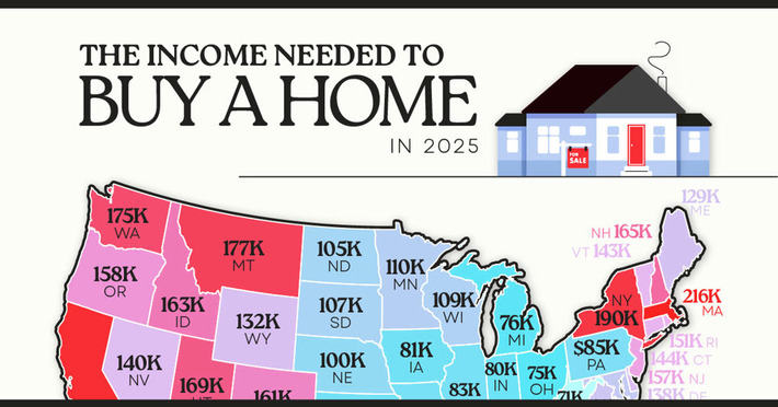 Mapped: The Income Needed to Buy a Home in Every U.S. State | Real Estate Report | Scoop.it