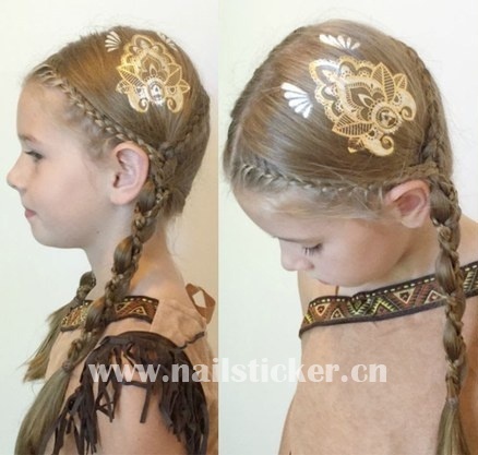 Hair Tattoo Design In Nail Sticker Scoop It